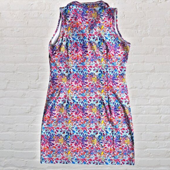 TEE2SEA Performance Active Sleeveless Collared Golf 2PC Dress Shorts Set Outfit - Picture 7 of 9